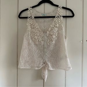 Kimchi Blue Lace Buttondown Tank